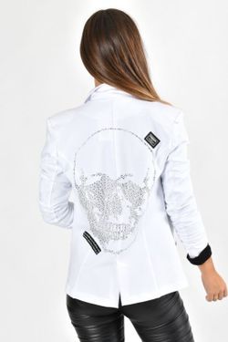 Americana de mujer con calavera de brillos