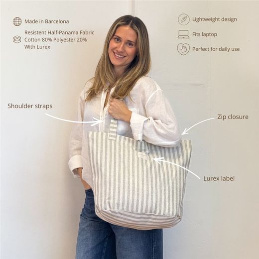 Bolsa Grande de Playa con Cremallera De La Mur LUGRIS