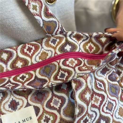 Bolsa Mediana con Cremallera y Bolsillos Laterales De La Mur ONDA