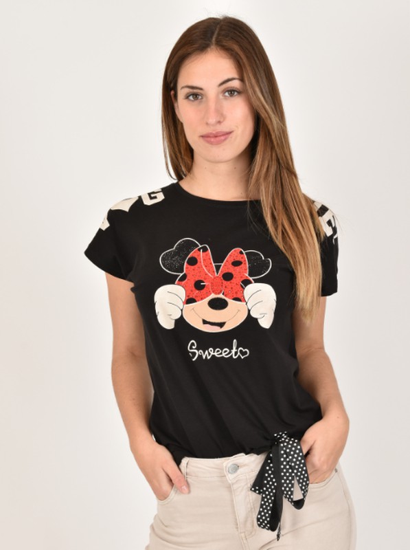 Ficticio Visión general Equivalente Camiseta de Mujer Minnie Mouse manga corta — Tienda Azulik