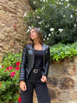 Cazadora Efecto Piel con cremalleras