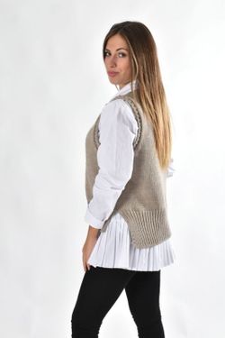 Chaleco de punto cuello redondo