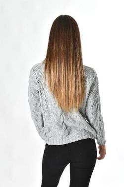 Jersey de mujer trenzado cuello alto