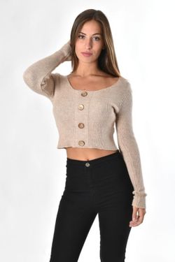 Jersey de mujer corto con botones