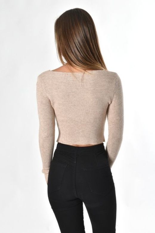 Jersey de mujer corto con botones