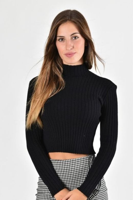 Jersey de mujer corto color negro