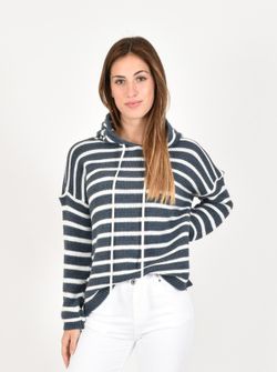 Sudadera Rayas de punto con capucha