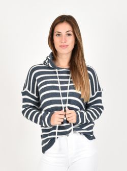 Sudadera Rayas de punto con capucha