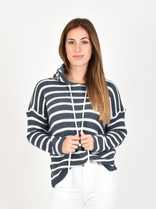 Sudadera Rayas de punto con capucha