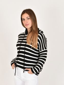 Sudadera Rayas de punto con capucha