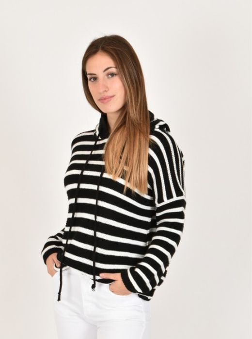 Sudadera Rayas de punto con capucha