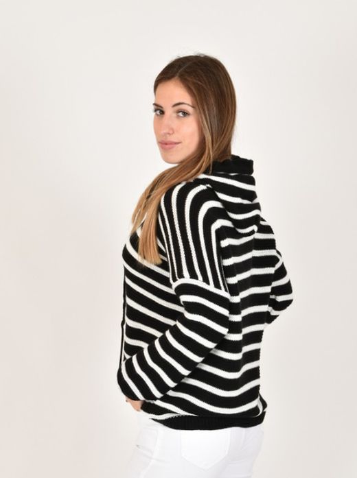 Sudadera Rayas de punto con capucha