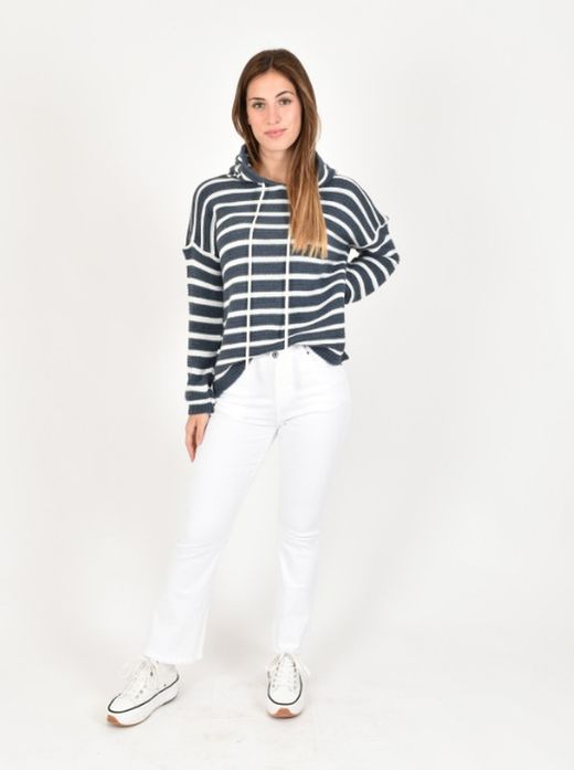 Sudadera Rayas de punto con capucha