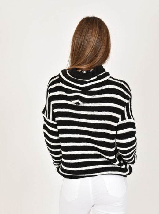 Sudadera Rayas de punto con capucha